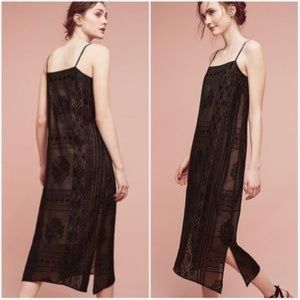 Anthropologie Floreat Embroidered Luna Slip Dress